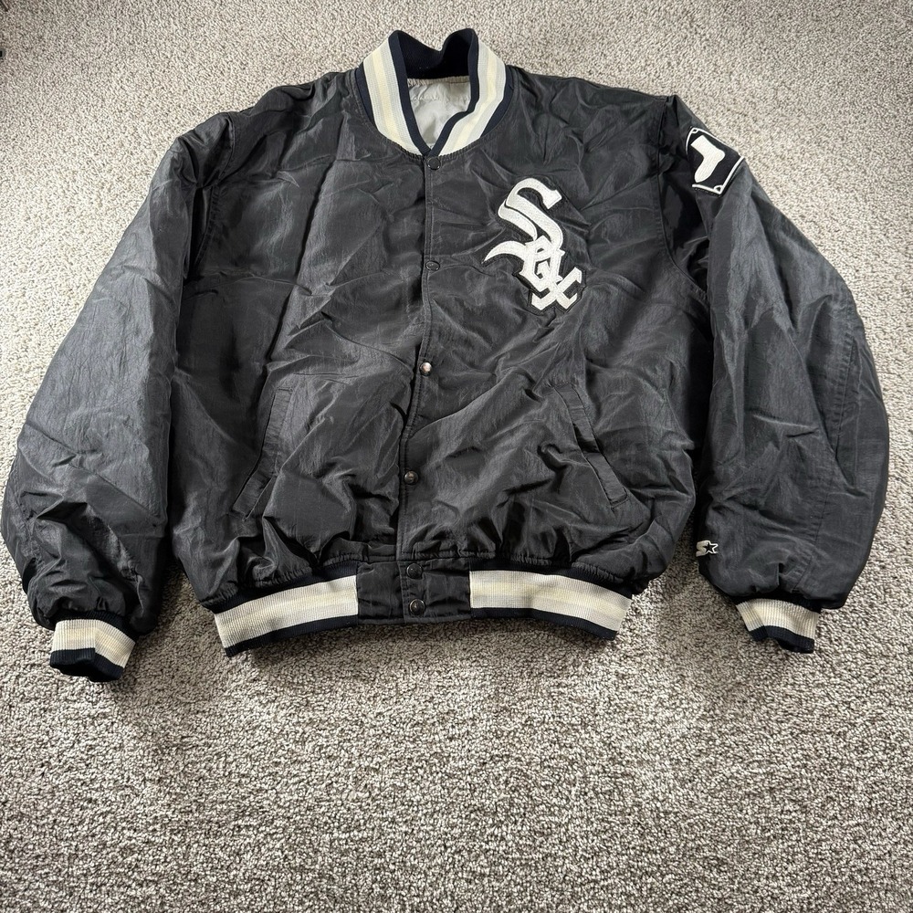 Vintage 90s Chicago White Sox Starter Jacker Mens XL Streetwear Hip Hop USA Made